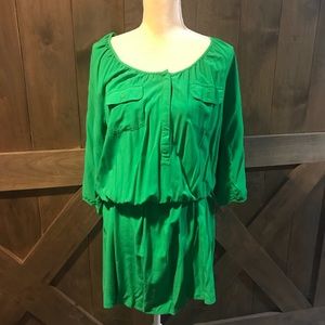 Kelly green shirt dress